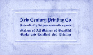 New Century Printing Company advertising, 1930s