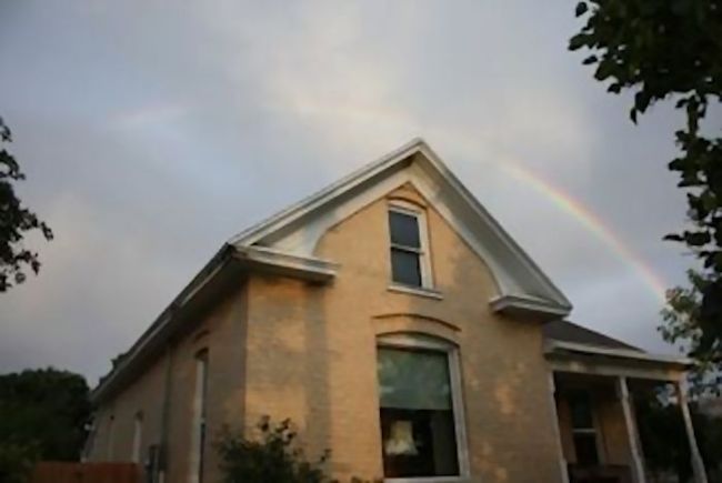 Rainbow in the eastern skies on that day.