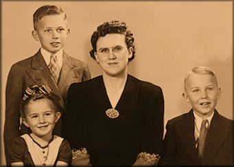 Mrs. Stella Oaks, Dallin, Merrill and Evelyn