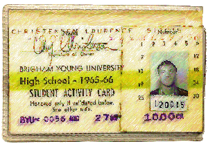 Brigham Young High School activity card