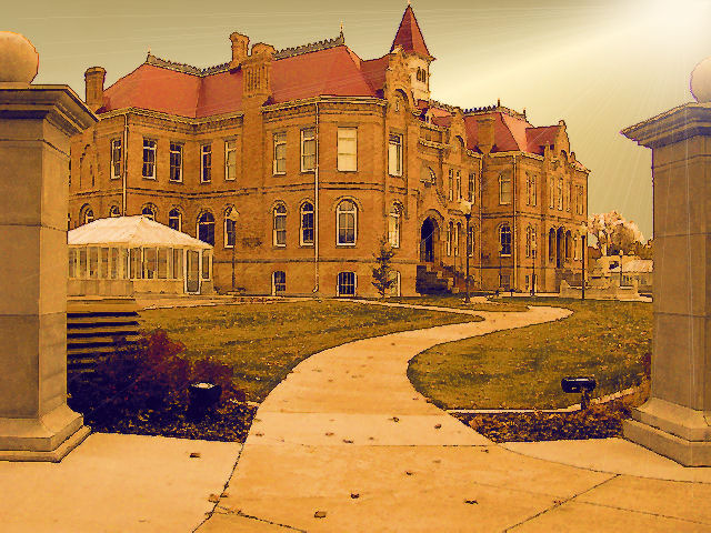 Academy Building with Brigham Young Statue