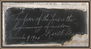 Karl G. Maeser's handwriting on a chalkboard 1900
