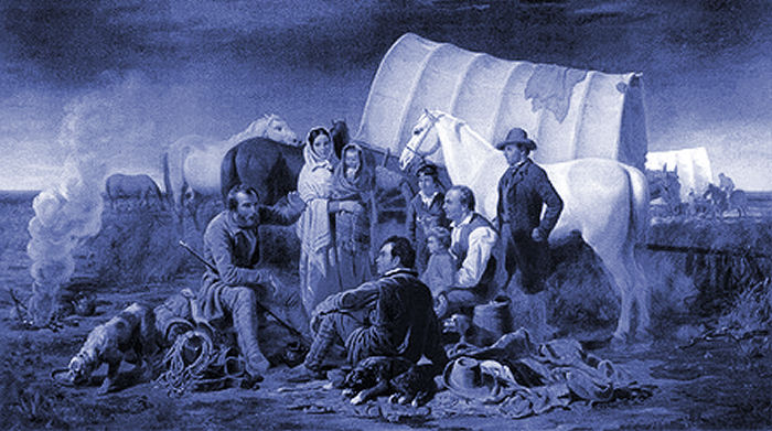 Mormon pioneers on the trail west