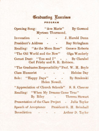 BYH Graduation Program 1915 - 2