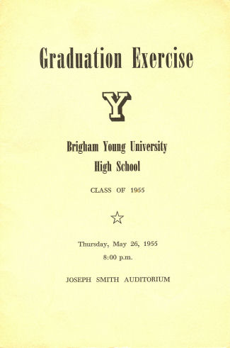Brigham Young High School 1955 Grad Program 1