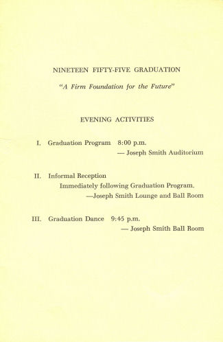 Brigham Young High School 1955 Grad Program 2