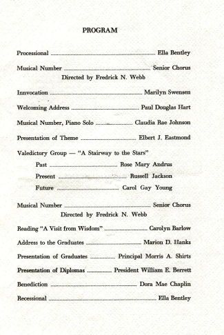 BYH Class of 1956 Graduation Program 4