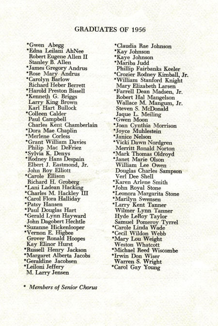 BYH Class of 1956 Graduation Program 5