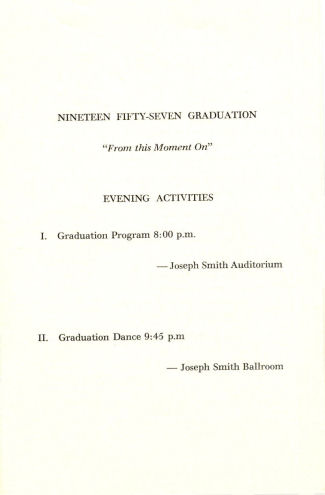 1957 BYH Graduation Program - 2