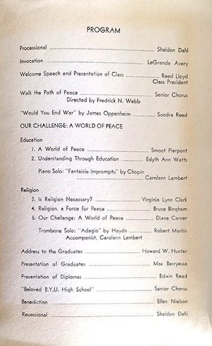 1960 BYH Graduation Program - 2