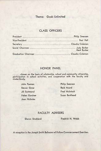 1962 BYH Graduation Program 2