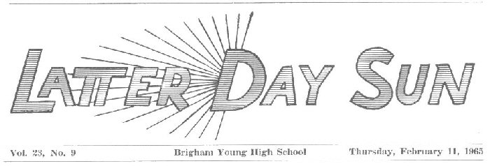 Latter-Day Sun student newspaper masthead 1964-64