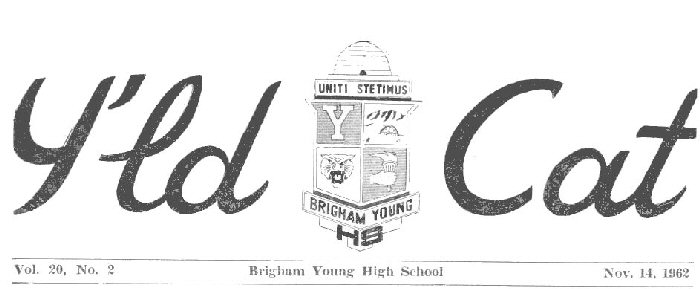 Y'ld Cat student newspaper masthead early 1960s