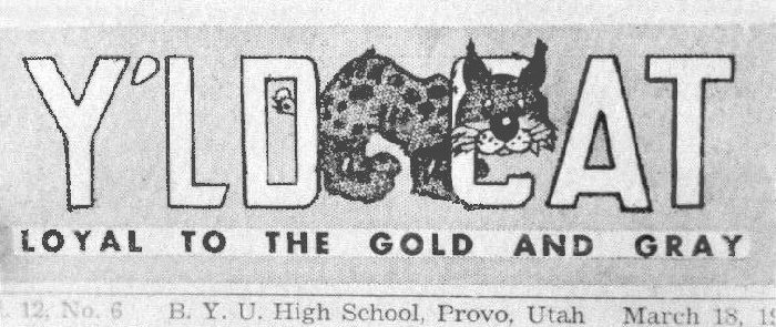 Y'd Cat student newspaper masthead mid-1950s