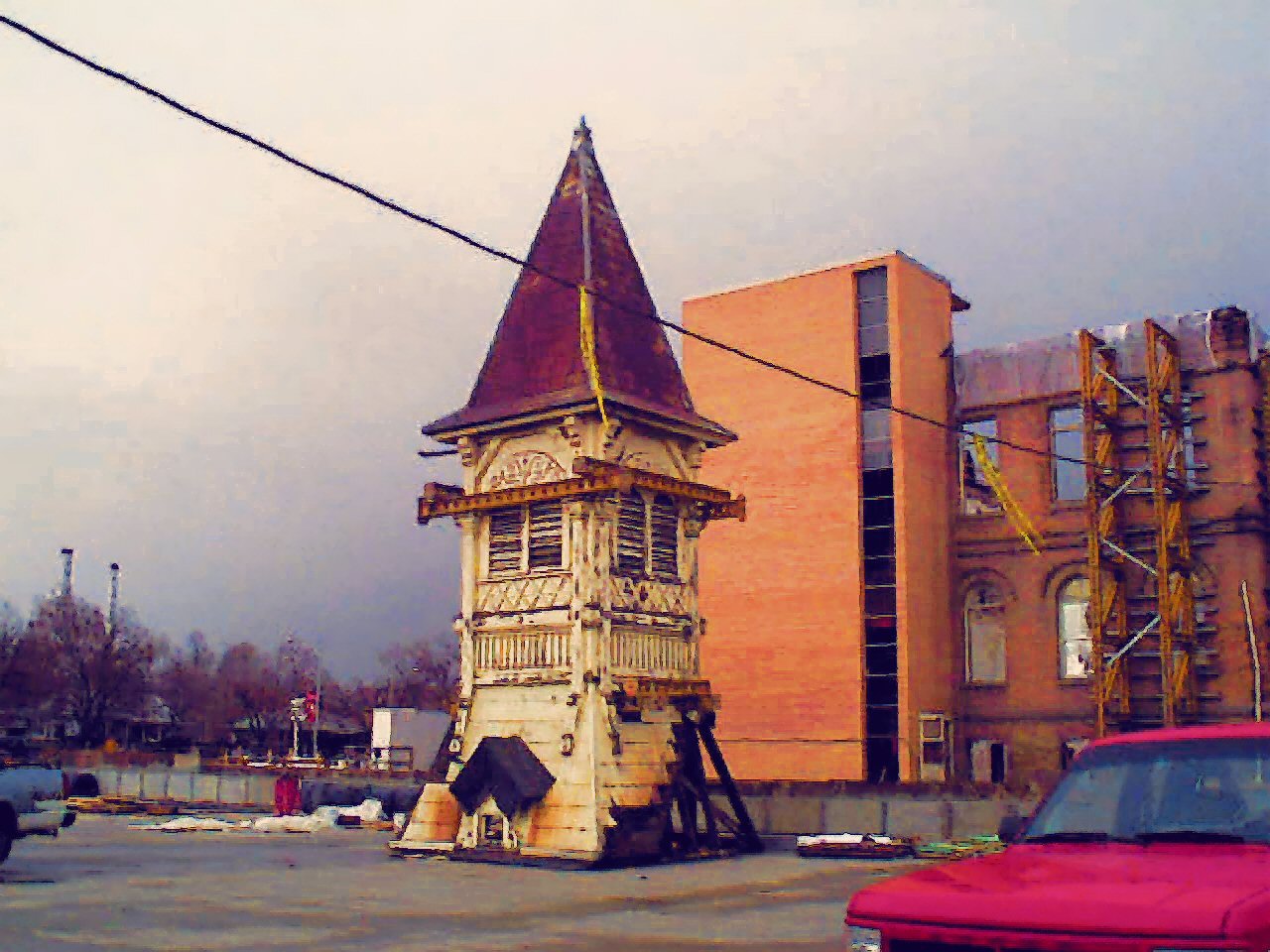 Brigham Young Academy Bell Tower on ground