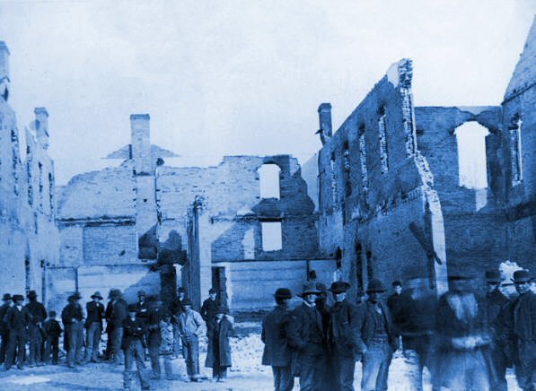 After 1884 fire at BY Academy's Lewis Hall
