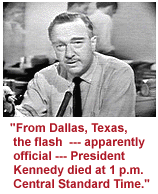 Walter Cronkite announces death of JFK