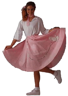 Poodle skirts were the fashion in the 50s