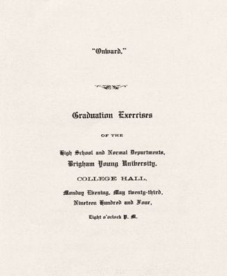 Brigham Young High School 1904 Grad Program 2