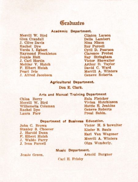 Brigham Young High School Grad Program 1915 - 3