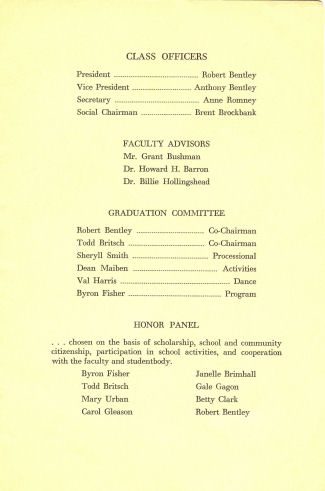 Brigham Young High School 1955 Grad Program 6