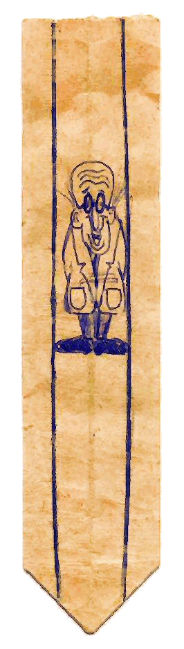 Verl Allman caricature on paper airplane
